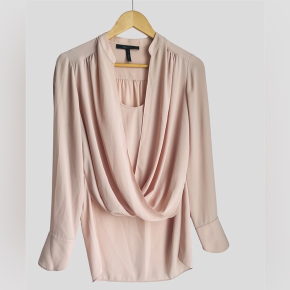 BCBGMAXAZRIA Jaklyn Draped-Front Blouse - Picture 3 of 3